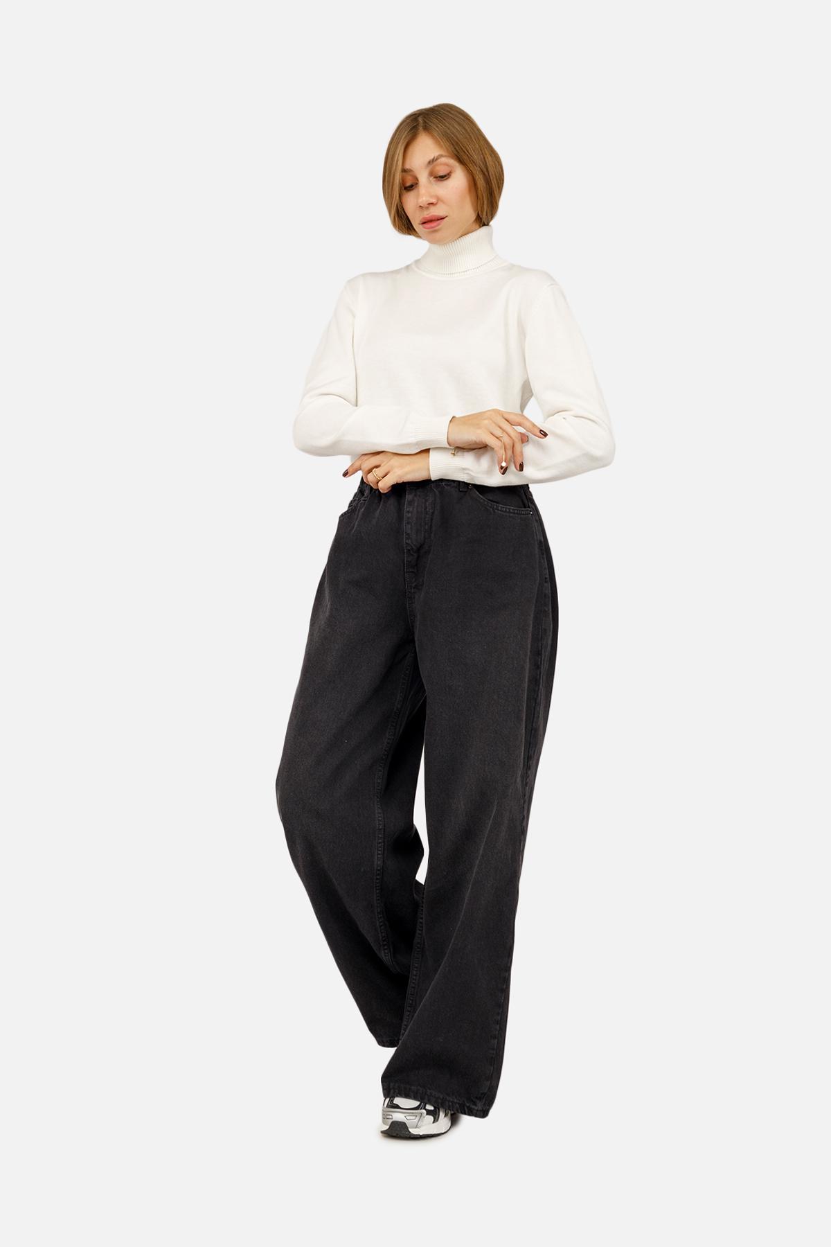 Джинси жіночі wide leg р. 46 Чорний (SKT001026579) - фото 2 Джинси жіночі wide leg р. 46 Чорний (SKT001026579) - фото 2