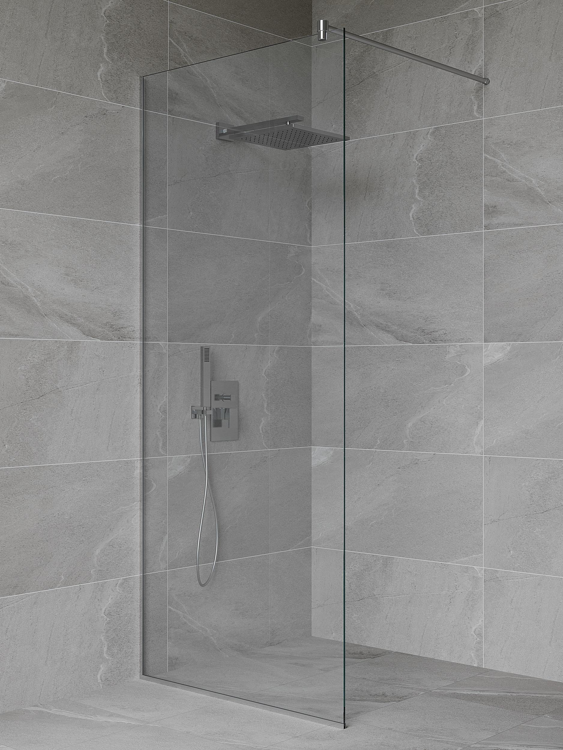 Перегородка для душа стеклянная 1200х2000 мм прозрачная Angie стекло для душевой кабины