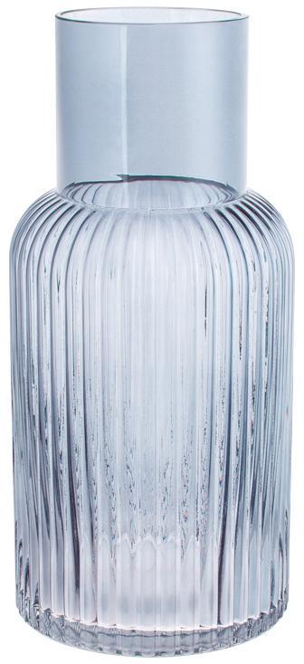 Ваза стеклянная Ariadne Bottle Grey 14x30 см Серый с синим