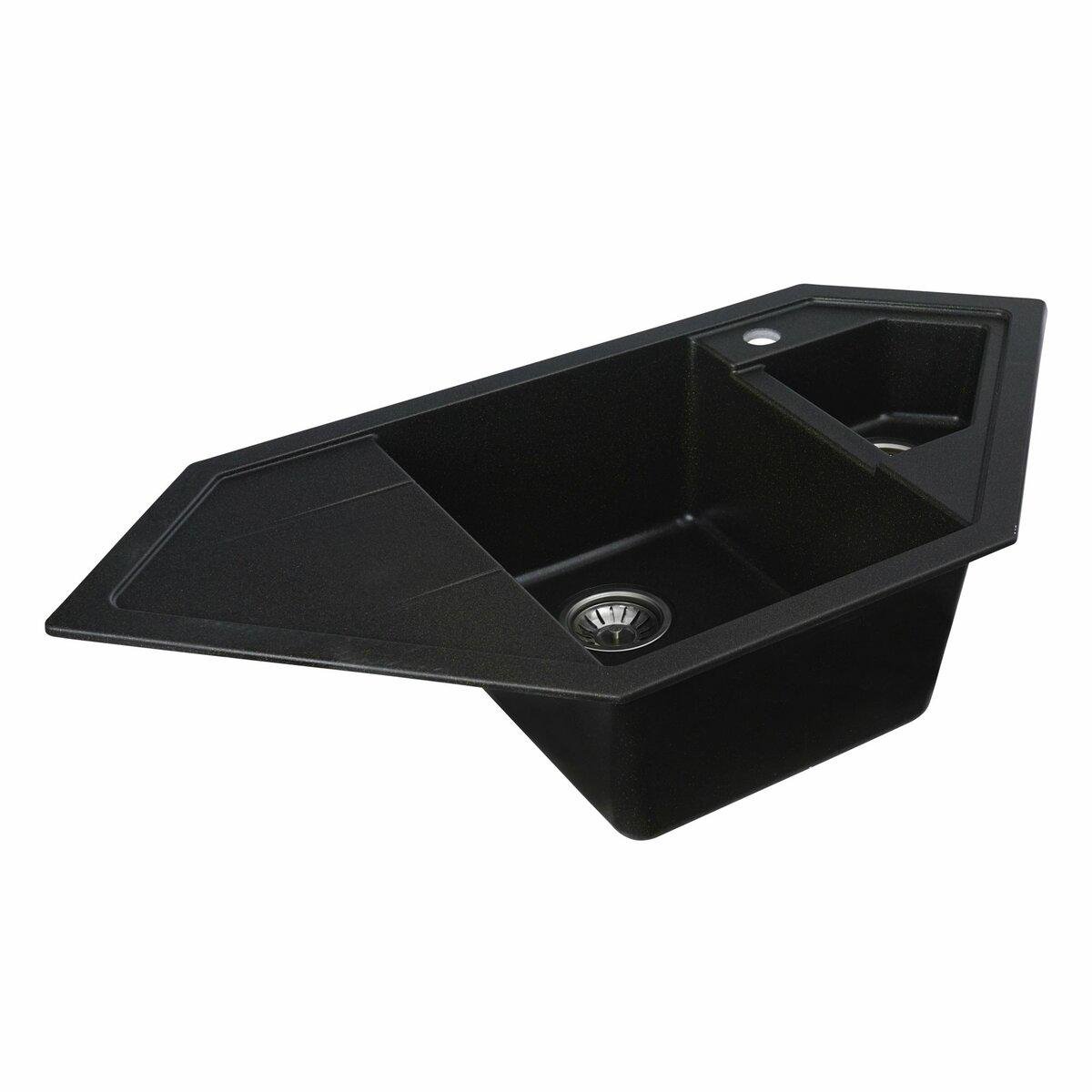 Мойка для кухни гранитная Platinum 9950 PANDORA Черный металлик матовый (9950-22) - фото 2 Мойка для кухни гранитная Platinum 9950 PANDORA Черный металлик матовый (9950-22) - фото 2