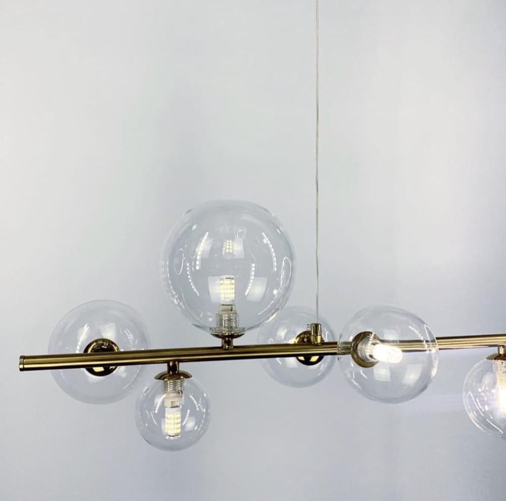 Світильник дизайнерський рейковий на 7 плафонів 90 см (AT 33 AB) - фото 3 Світильник дизайнерський рейковий на 7 плафонів 90 см (AT 33 AB) - фото 3