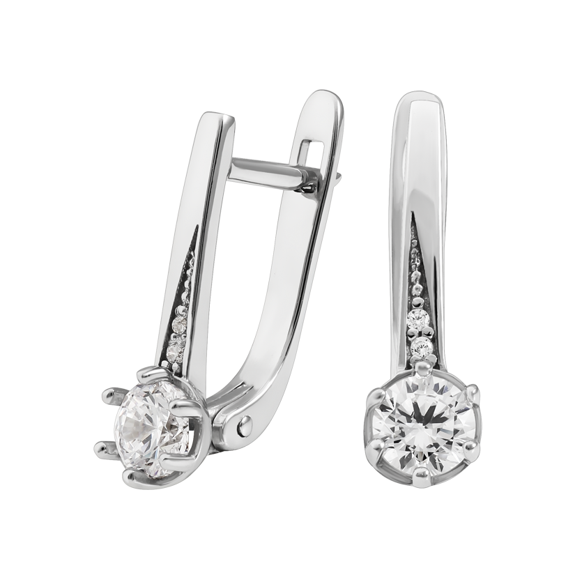 Серьги серебряные разноцветные камни разного размера