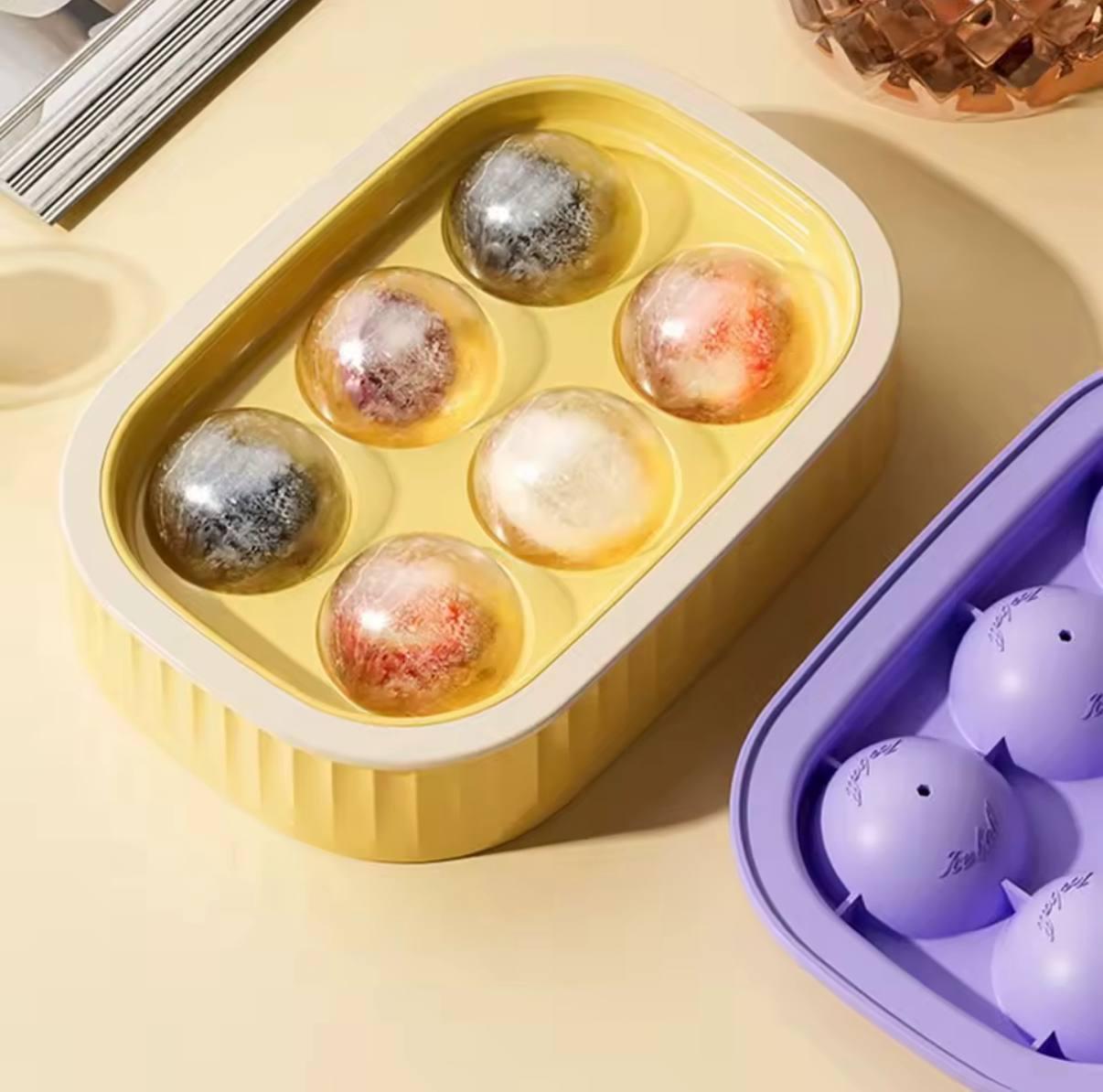 Форма для льоду Куля 6 комірок з кришкою Фіолетово-жовтий (НР051594) - фото 3
