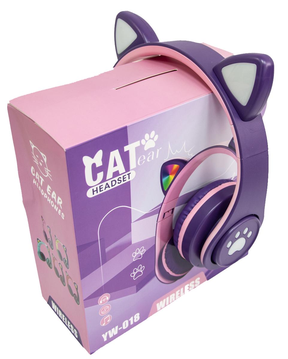 Навушники безпровідні великі з вушками CAT EAR YW-018 Фіолетовий (1008603-Violet) - фото 2