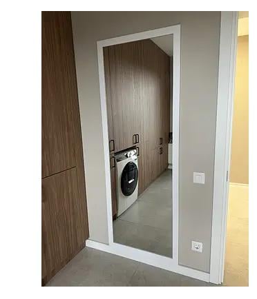 Дзеркало настінне ростове в прямій рамі в передпокій 180х70 см Білий (29044385) - фото 4