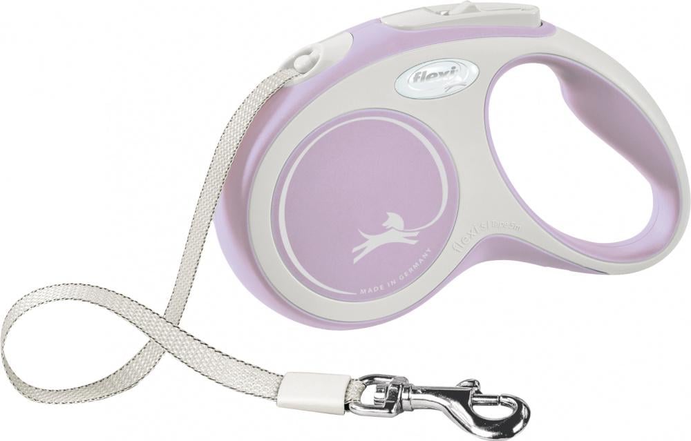 Поводок-рулетка ленточная flexi COMFORT S Розовый (TX-213406)