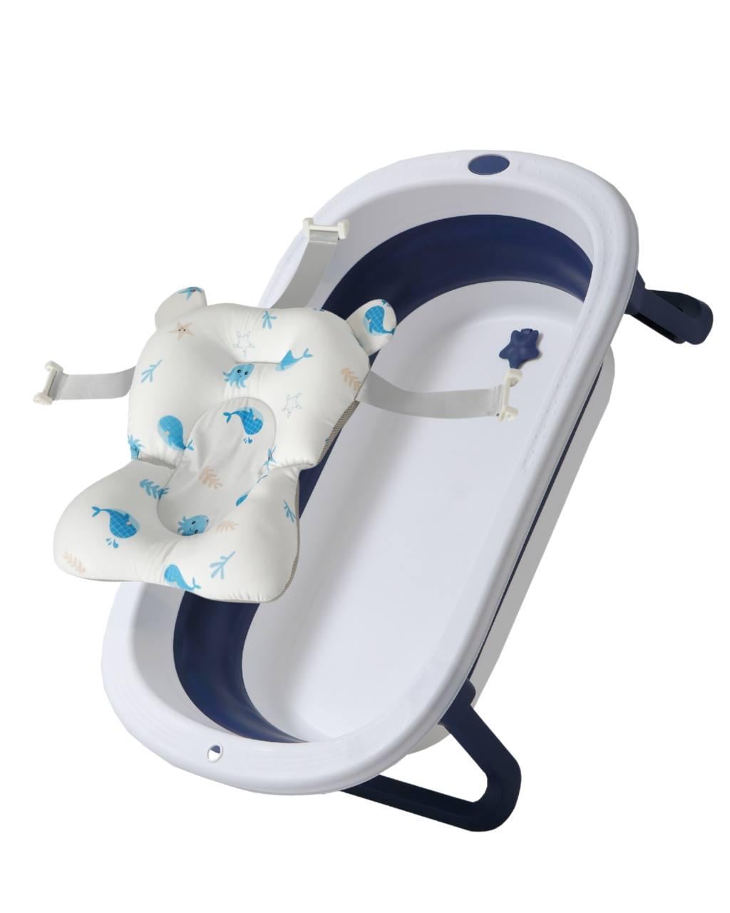 Набор ванна детская складная Комфорт BH-323B Babyhood и горкой Морской мир Синий (29390736)