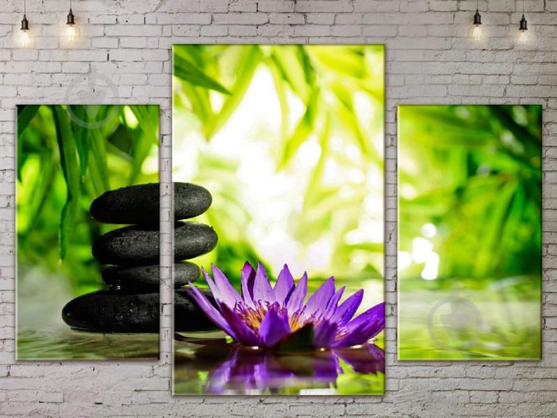 Модульная картина ArtStar цветы Лотос у Камней ADFL0095 размер 45 х 70 см