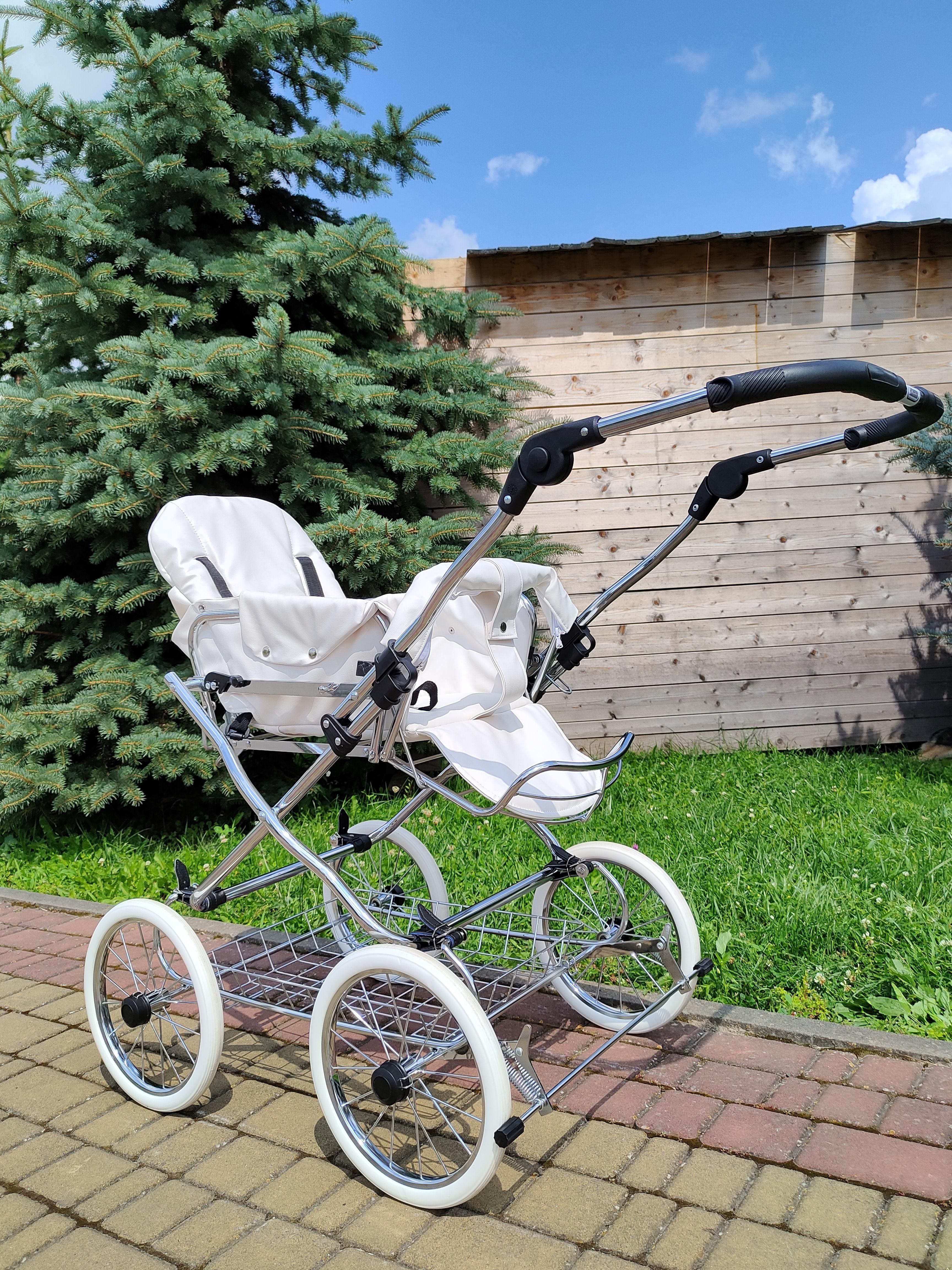 Детская коляска комбинированная Eichhorn Stroller Classic регулируемая ручка Белый - фото 4