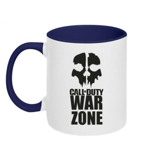 Чашка керамическая двухцветная Call of duty Ghost face 320 мл Синий/Белый (4448384-19-109819)