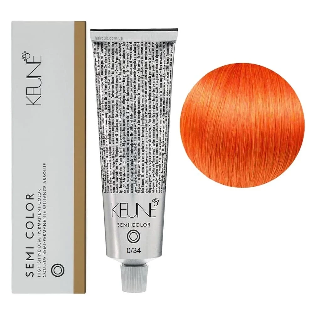 Краска тонирующая безаммиачная для волос Keune Semi Color 0.34 Gold Copper 60 мл
