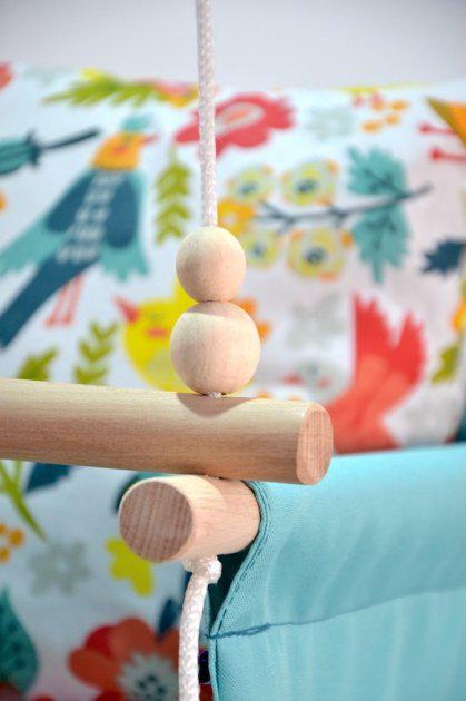 Дитяча гойдалка Infancy Яскраві птахи у квітах М'ятний (10060043) - фото 3 Дитяча гойдалка Infancy Яскраві птахи у квітах М'ятний (10060043) - фото 3