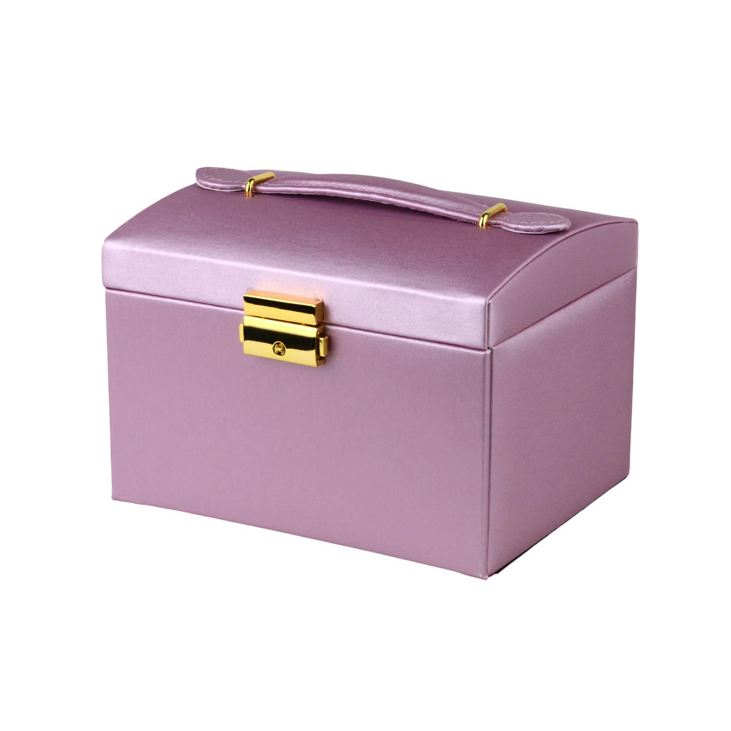 Шкатулка для украшений с зеркалом и ящичками 18х14х12.5 экокожа 12х12х5 см Сиреневый (ШДД-13-5) - фото 2