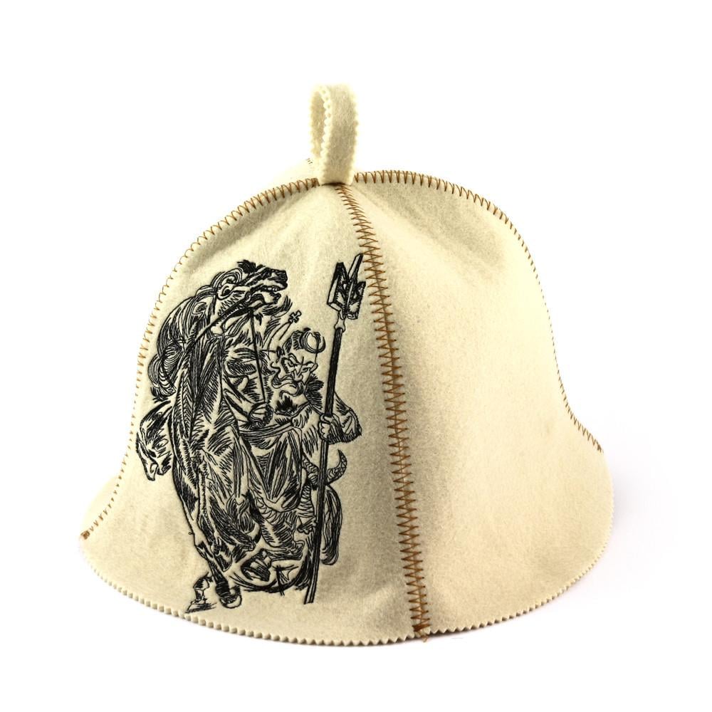 Банная шапка Luxyart Патриот искусственный фетр Белый (LA-378)