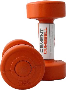 Гантели пластиковые LiveUP Cement Dumbell 2х1 кг Оранжевый (LS2003-1) - фото 1