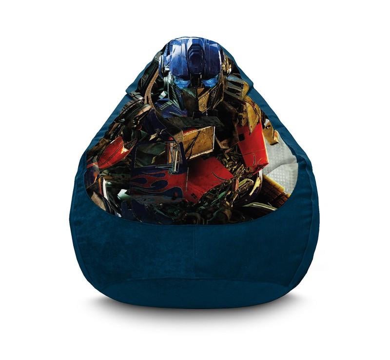 Кресло мешок iPuff Transformers Optimus face Флок XXXL 100х135 см Темно-синий