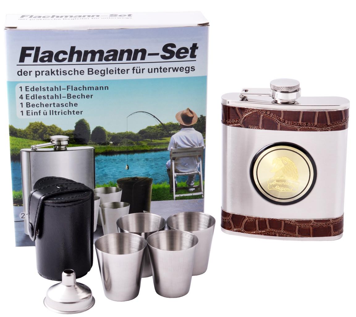 Набор фляга и 4 стопки Nuar Joe 210 мл Нержавеющая сталь; Черный