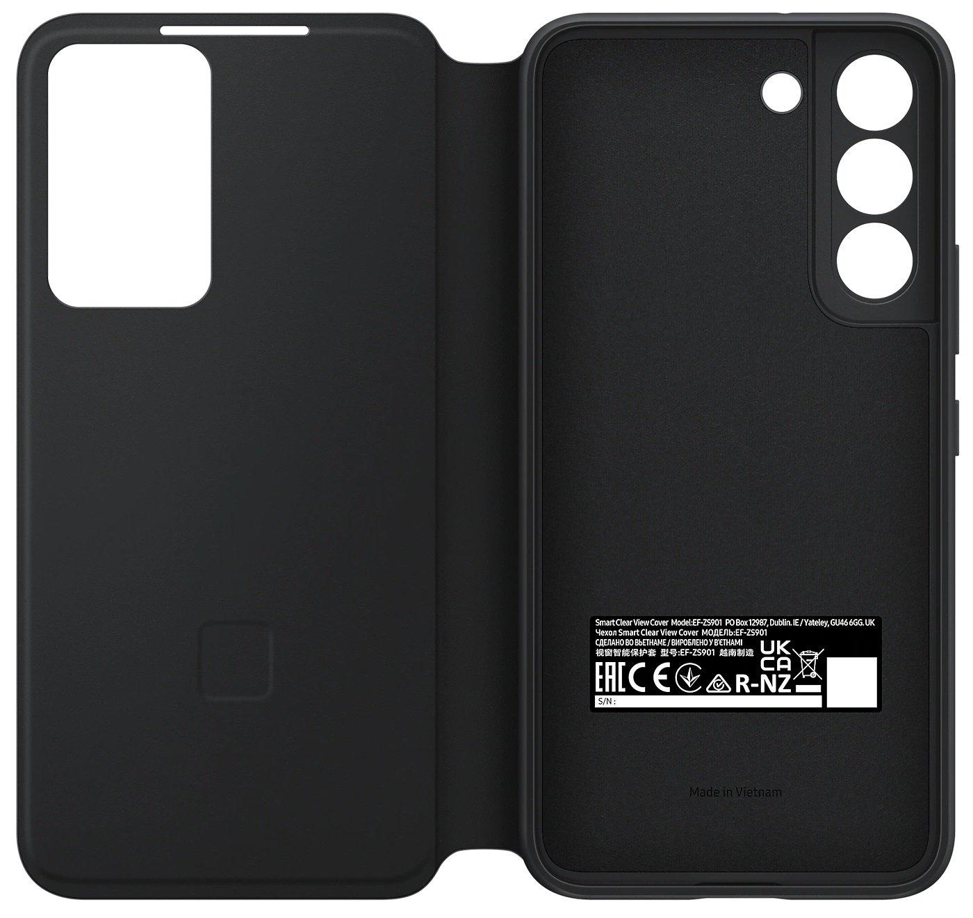 Чехол-книжка S-View Clear View Cover Official EF-ZS901CBEGRU для Samsung Galaxy S22 5G (6.1") Черный - фото 5