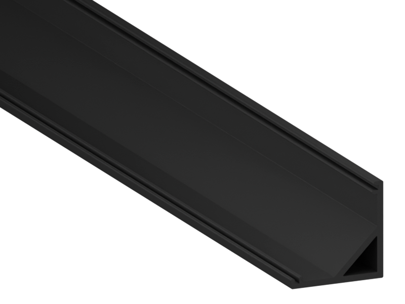 Профиль алюминиевый LEDUA АЛ-06 + рассеиватель для LED ленты угловой 2 м Черный (4351) - фото 2