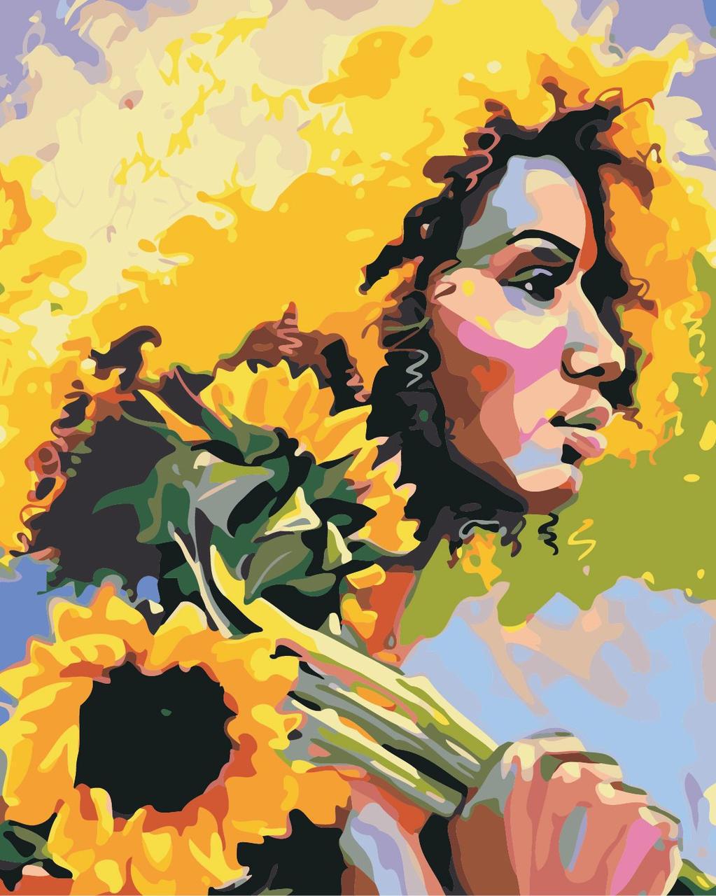 Картина по номерам Art Story Девушка с подсолнухами 40x50 см (AS0901)
