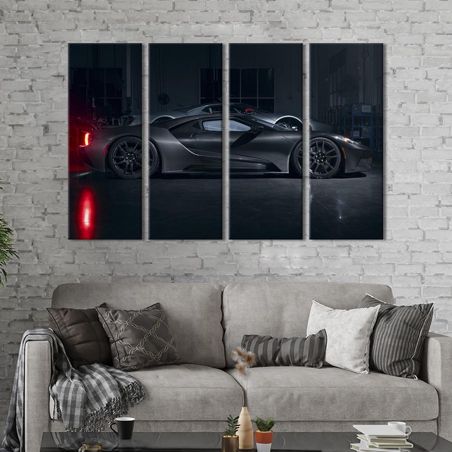 Картина на холсте Автомобиль Ford GT Liquid Carbon цвета графит 149x93 см (1258-41)