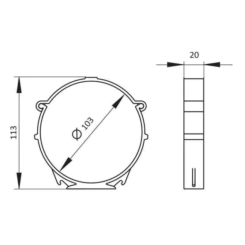 Крепление/держатель для круглых воздуховодов Ventika 26 d125 мм ПВХ Белый - фото 3