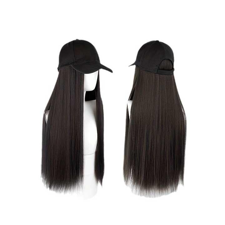 Перука кепка з волоссям 50 см Брюнетка (K1060-1) - фото 3