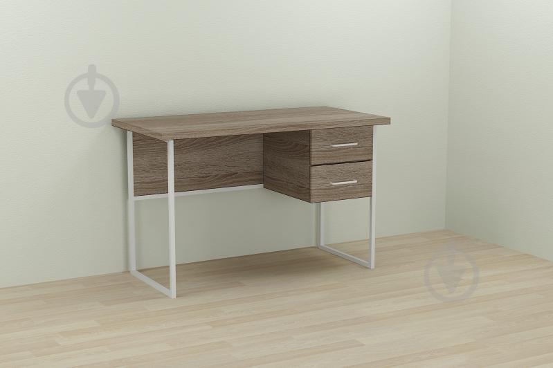 Компьютерный стол Ferrum-decor Дакота 75x140x60 белый ДСП Дуб Сонома Труфель 32мм