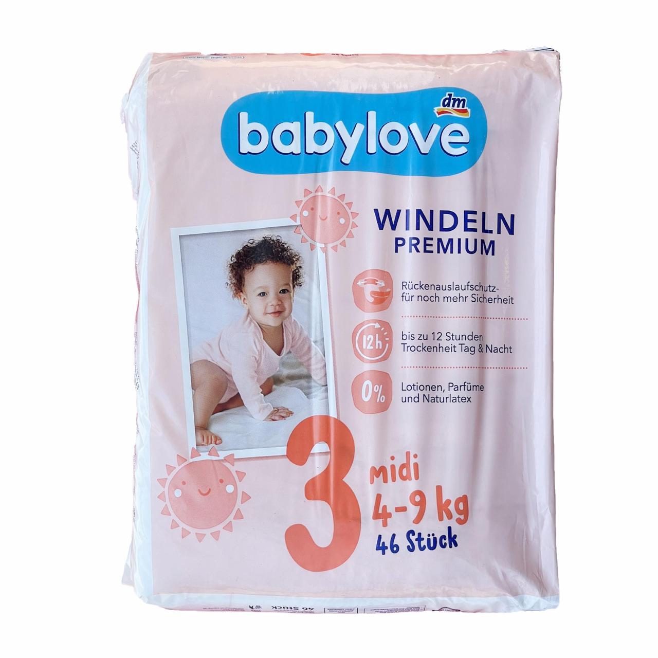 Підгузки дитячі Babylove Premium 3 Midi 4-9 кг 46 шт. (2301031480) - фото 1