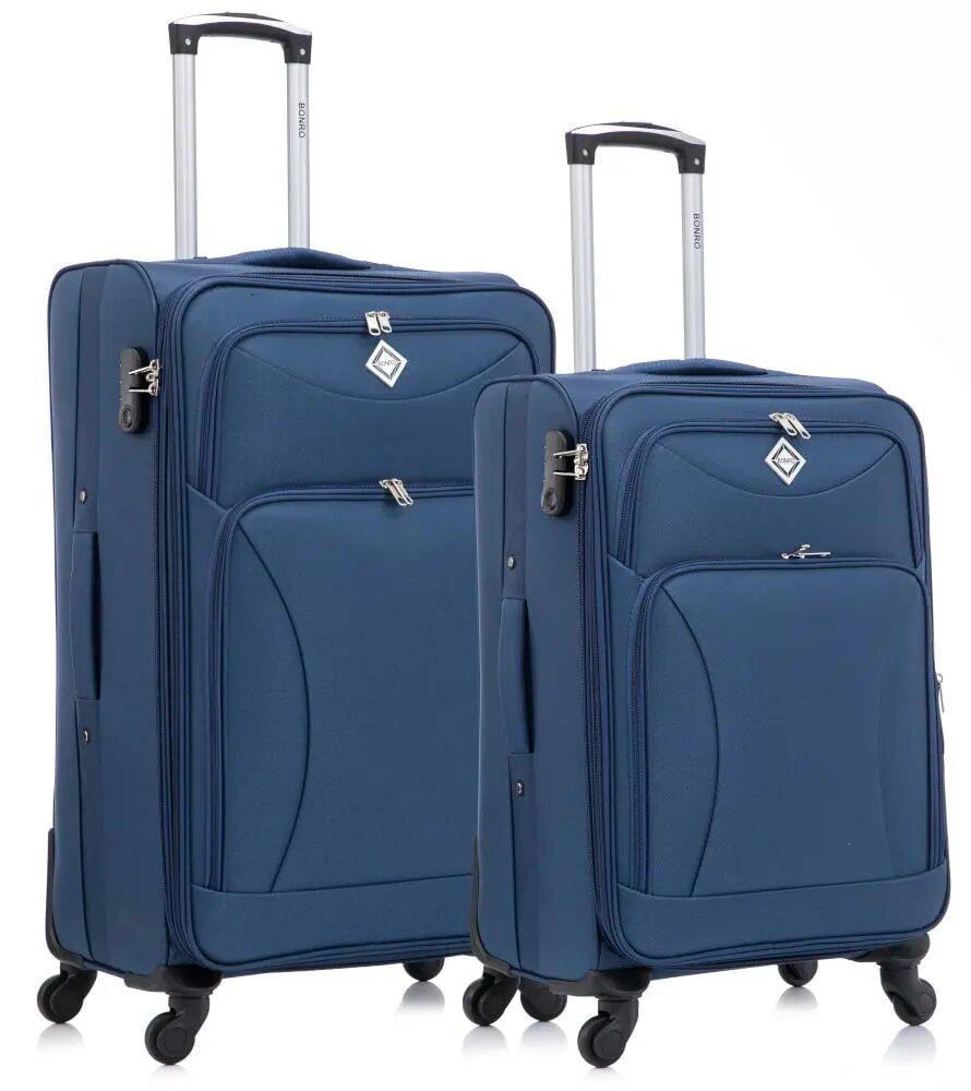 Чемоданы тканевые Bonro Tourist большой/средний 2 шт. Синий (5651)