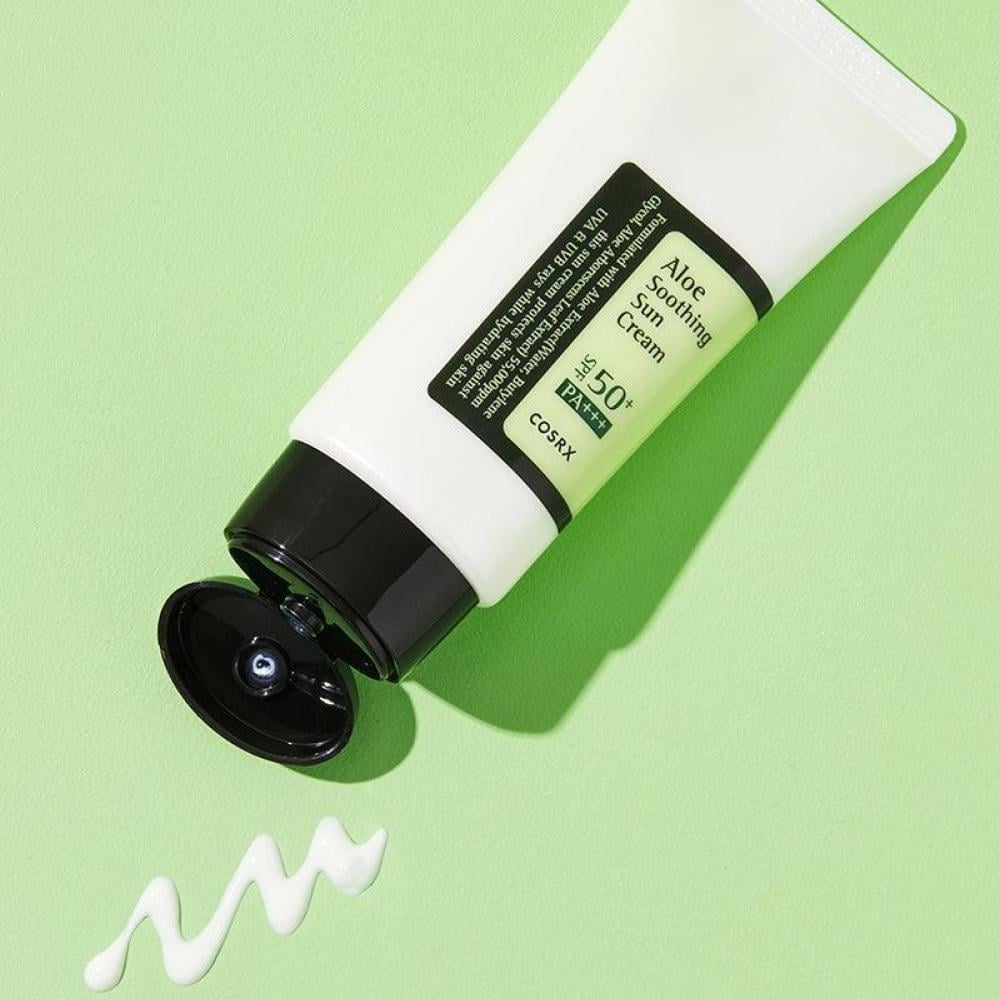 Крем солнцезащитный с экстрактом алоэ Cosrx Aloe Soothing Sun Cream SPF50+ PA+++ 50 мл (CR0001) - фото 2