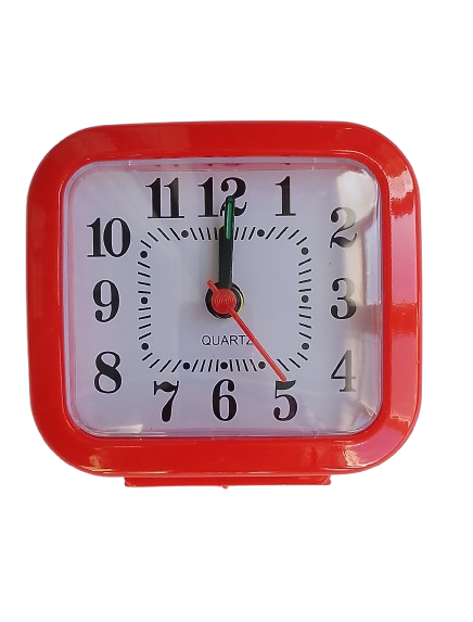 Будильник кварцевый 2126 7х7х3 см Красный (2590)