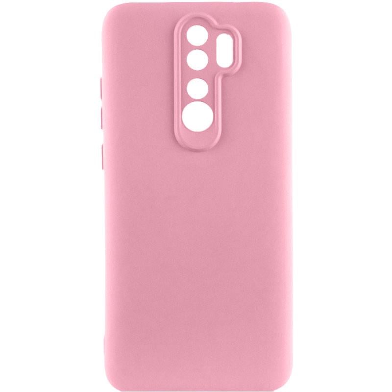 Противоударный чехол TPU GETMAN Liquid Silk Full Camera для Xiaomi Redmi Note 8 Pro Розовый / Pink