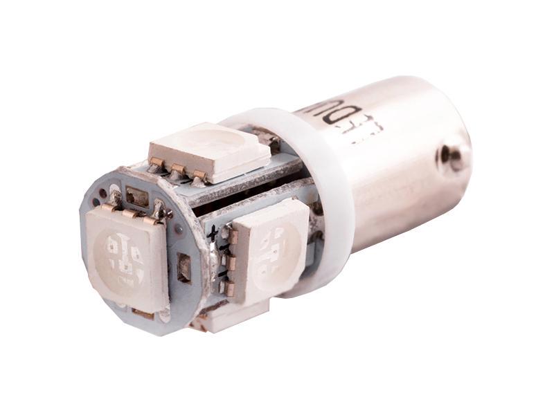 Автомобільна лампа світлодіодна LEDUA BA9S-5050-5 SMD 12V Зелений (107)