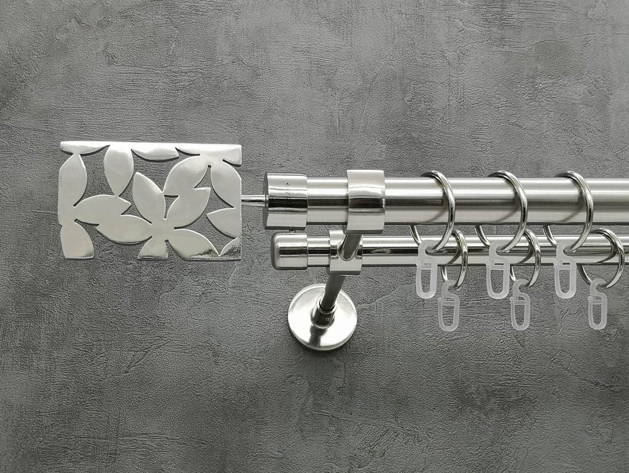 Карниз Quadrum Делия гладкая штанга двойной модерн 25/19 мм 300 см Сталь (46977367)