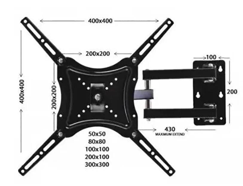 Кронштейн для телевизора настенный Rias HDL-117B2 14-55" Black (3_00901) - фото 4