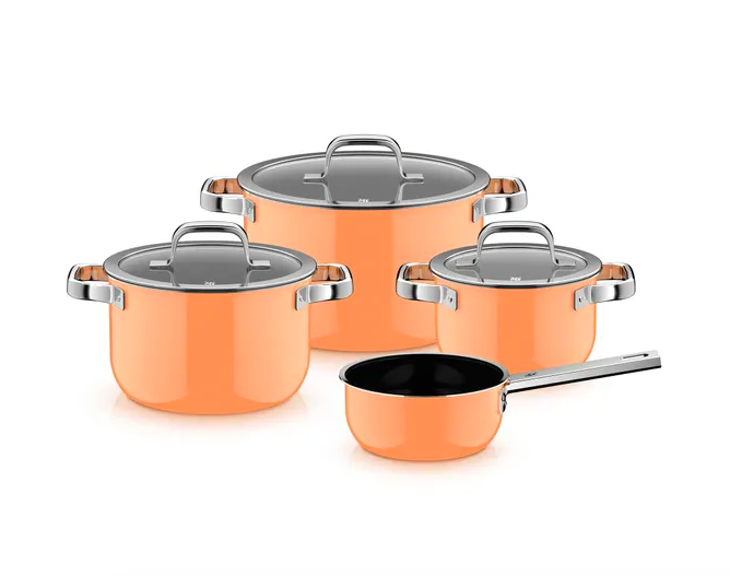 Набор кастрюль WMF Fusiontec Mineral Pro 4 предмета Papaya Orange (3201114057)