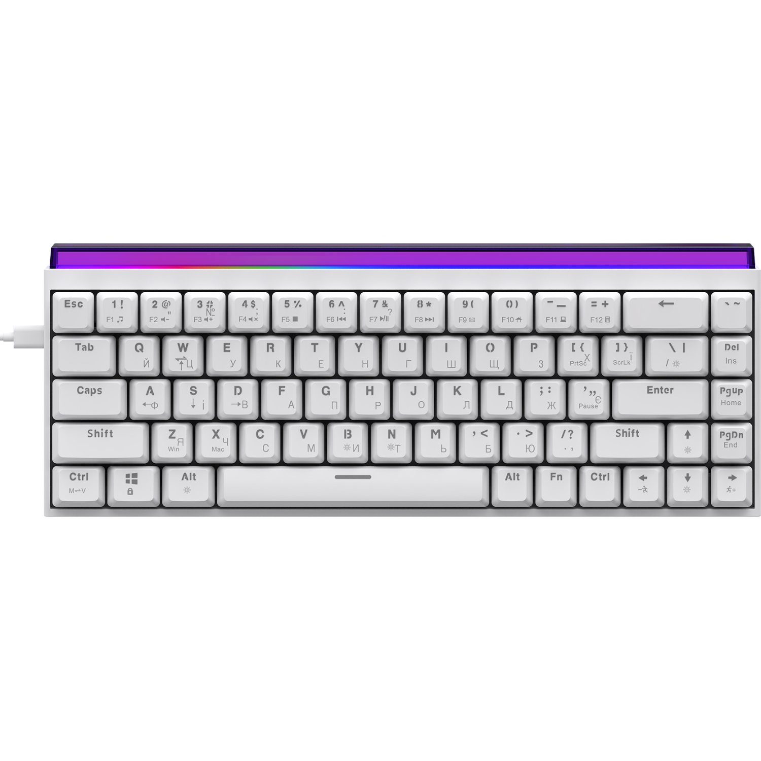 Клавиатура механическая игровая Ajazz NK68 68 клавиш USB-C Red Switch White (NK68-RW)