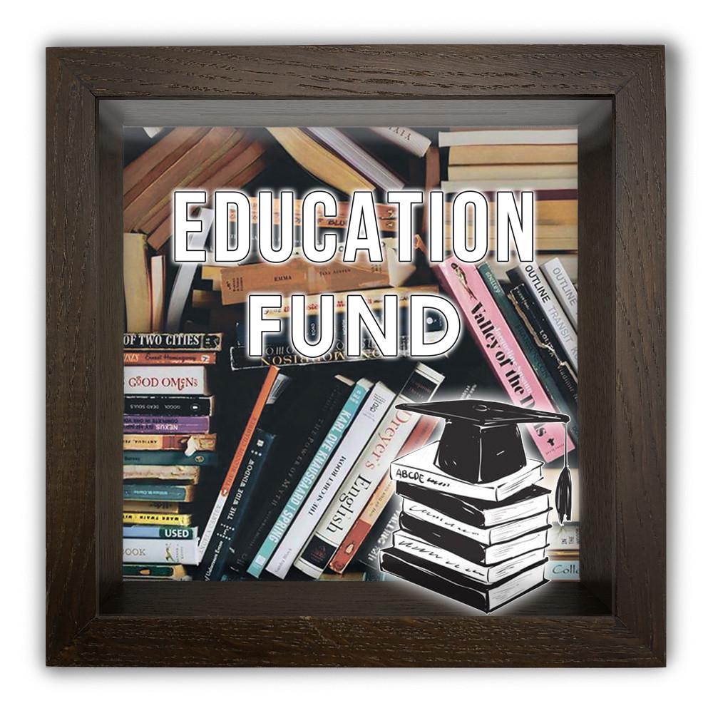 Копилка Education fund деревянная 20x20x6,5 см Коричневый (хркп0013ка)