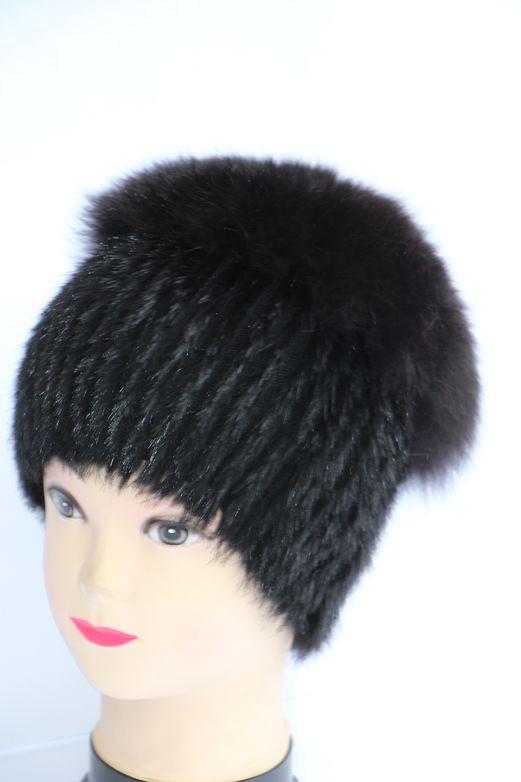 Шапка женская из меха нутрии и песца (28711)