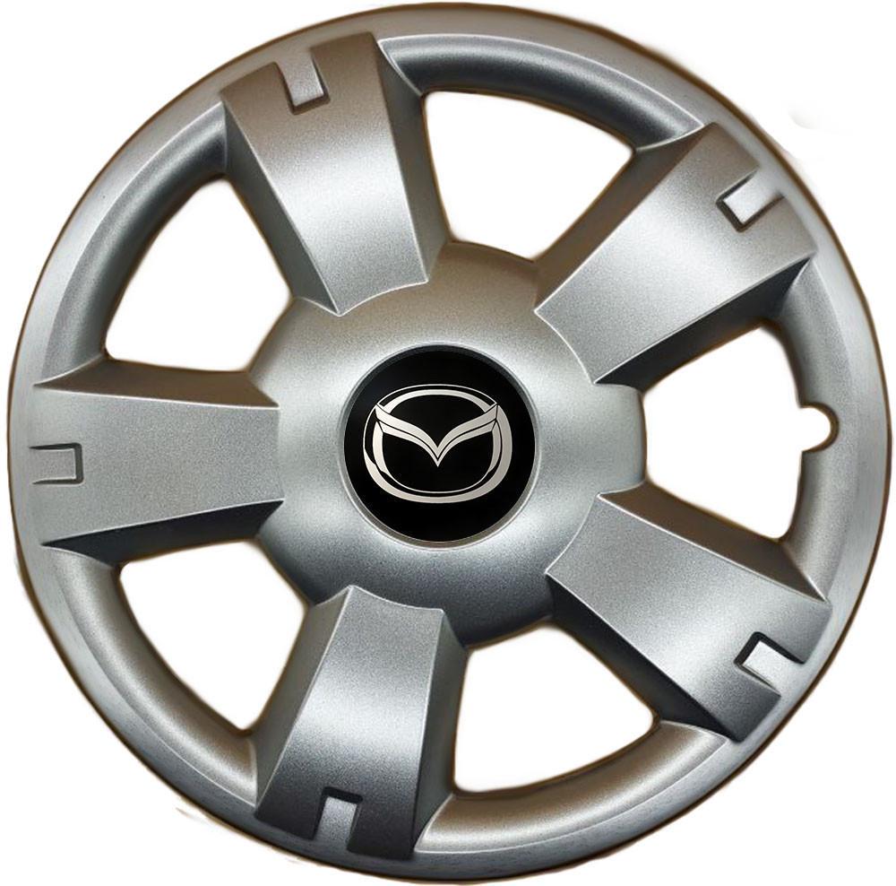 Колпаки SJS 201 с логотипом Mazda 4 шт. R14 Серебряный (2654556202)