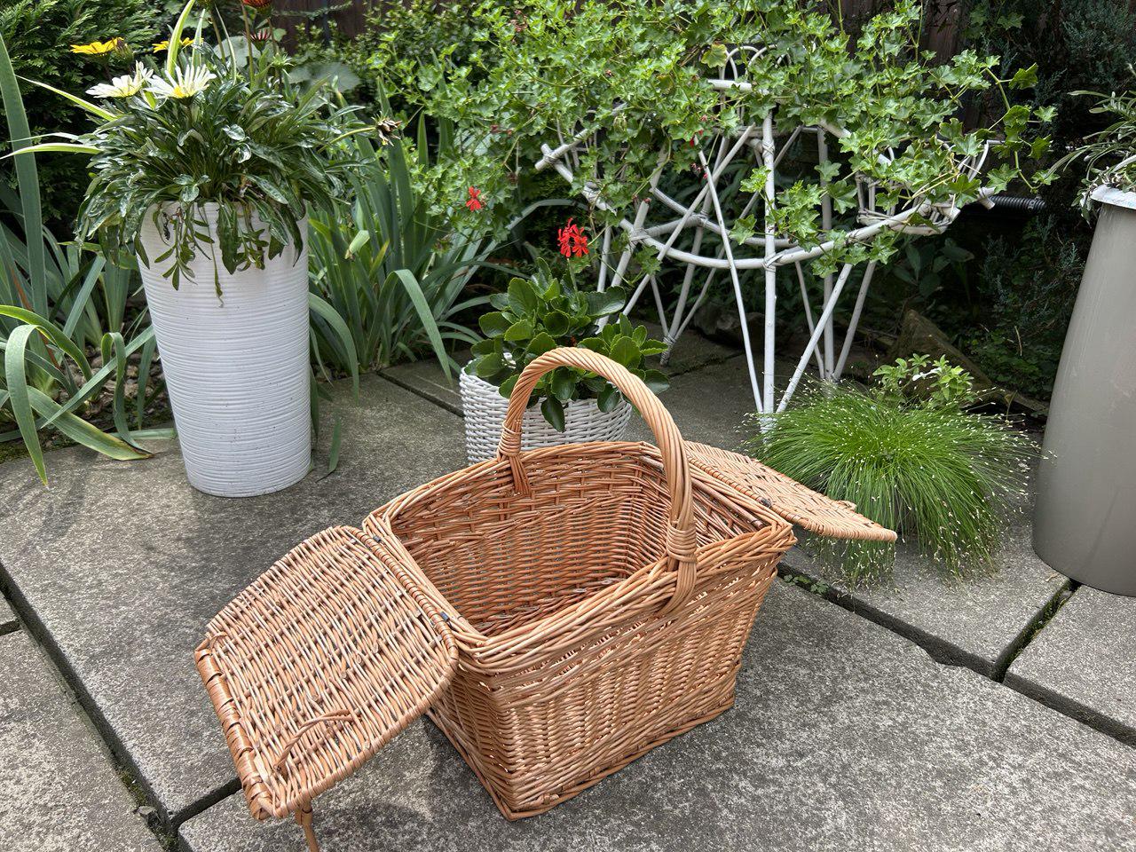 Корзина плетеная Сімейний Затишок из лозы с ручкой и крышкой - фото 7