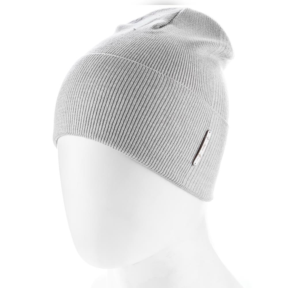 Шапка-бини Zolly ZH251 из вискозы одинарная с отворотом One size Светло-серый (147017)