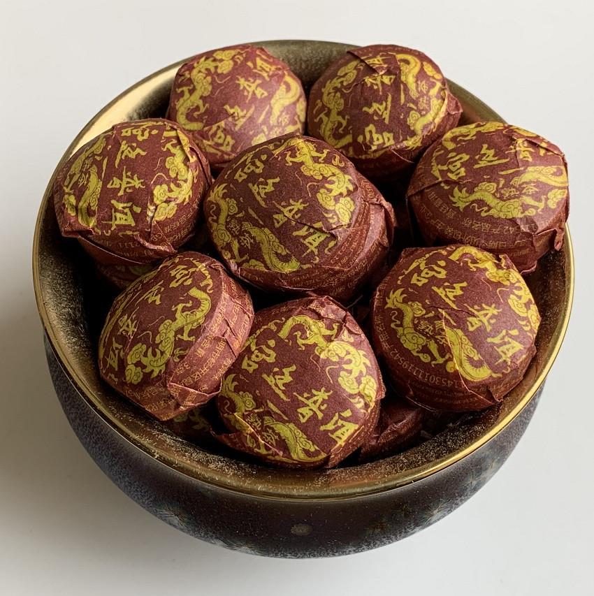 Чай Шу пуэр Дворцовый Lu Tingyin мини то ча в таблетках 50 шт.