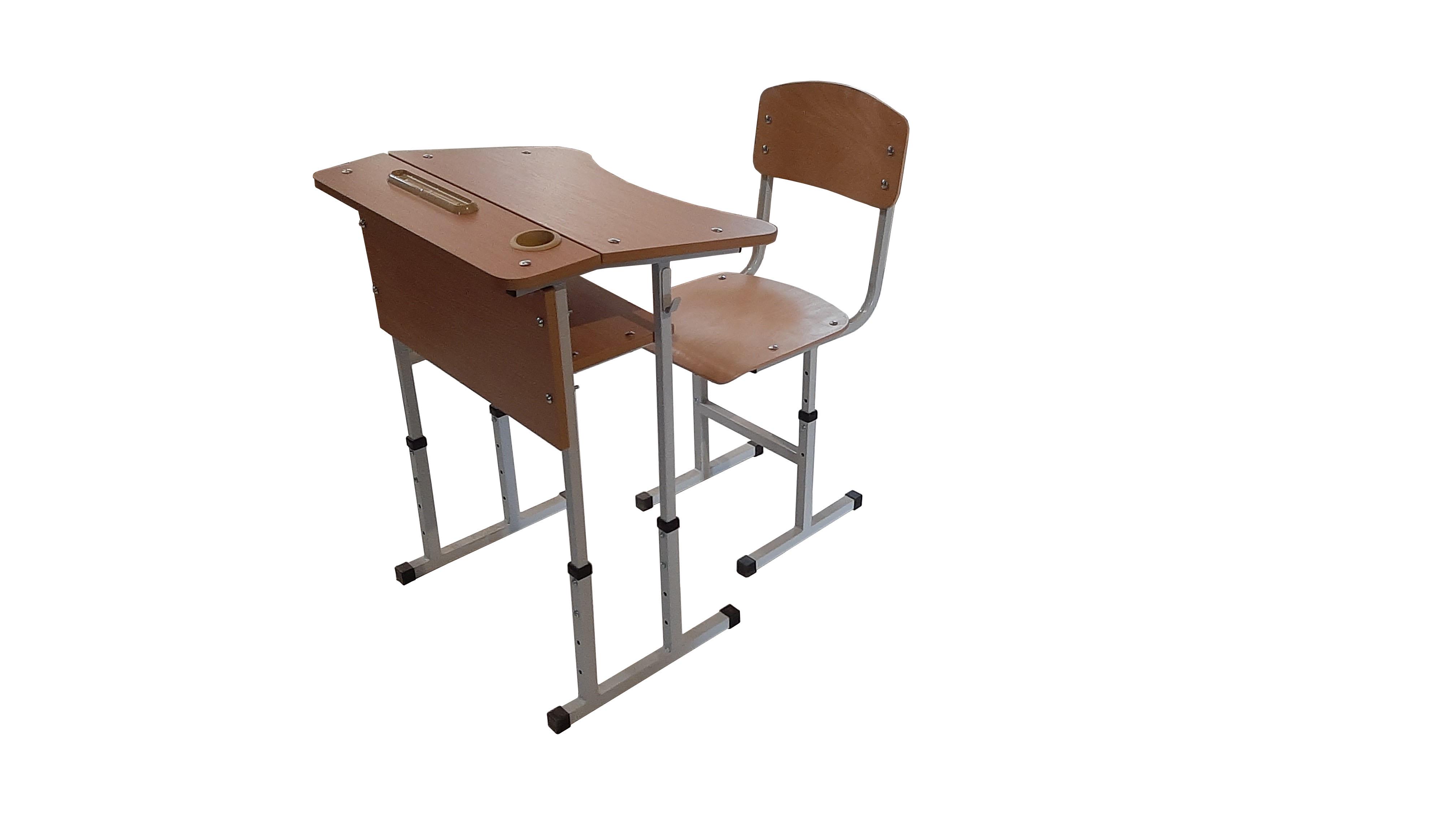 Парта школьная регулируемая с наклоном и ортопедическим вырезом 70х50x64-76 см (33332615)