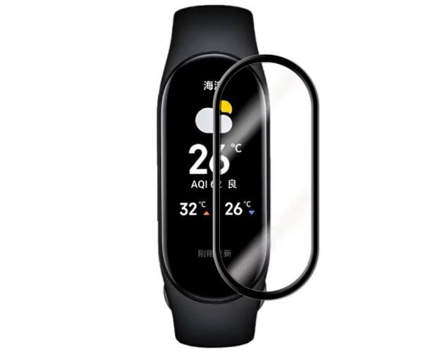 Стекло противоударное для Xiaomi Mi Band 7/8 гибкое защитное Black