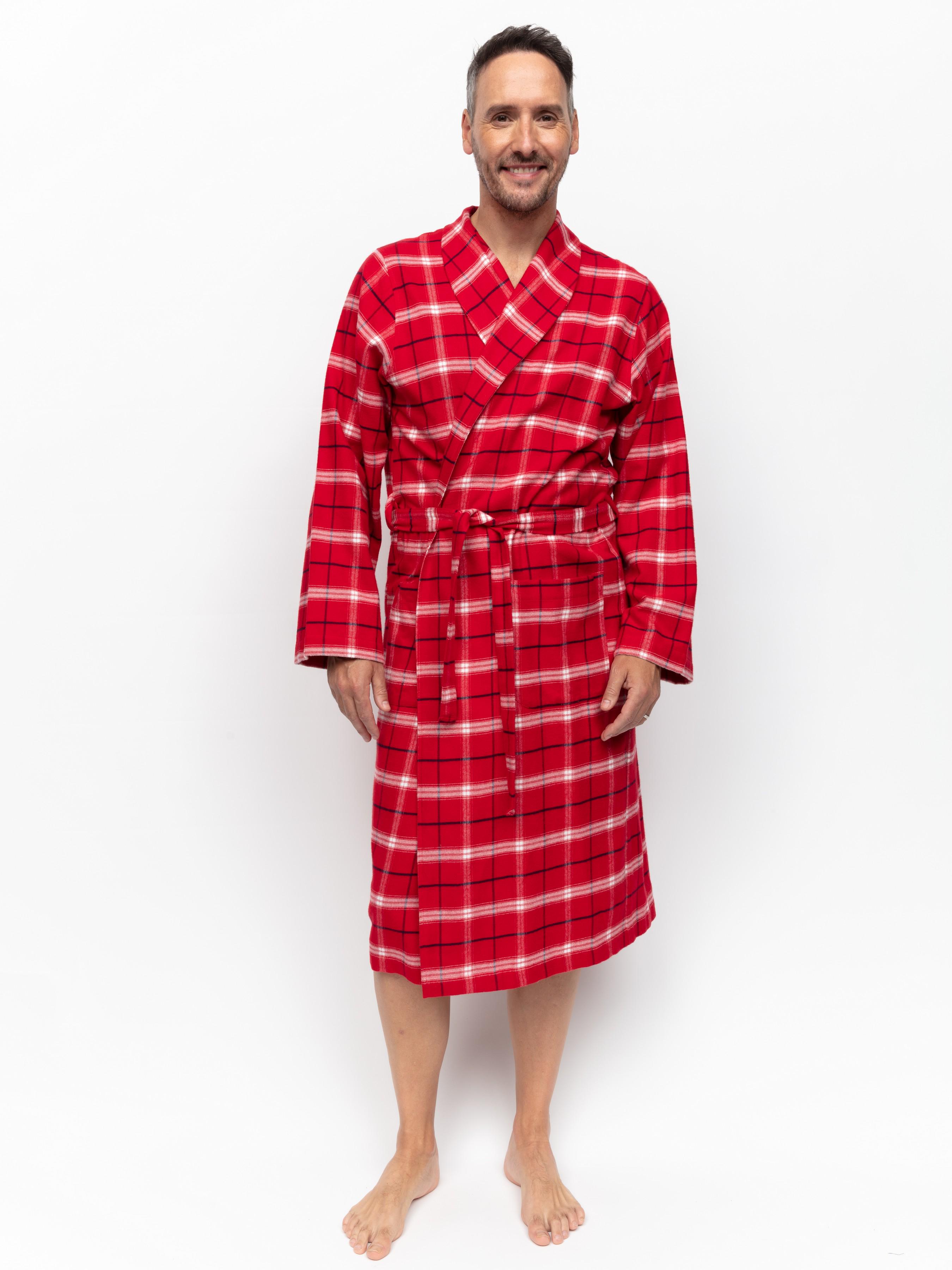 Халат мужской CYBERJAMMIES Noel 6937 XL в клетку Красный (5051877472853)