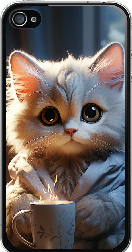 Чехол на iPhone 4s White cat (5646u-12-42517)