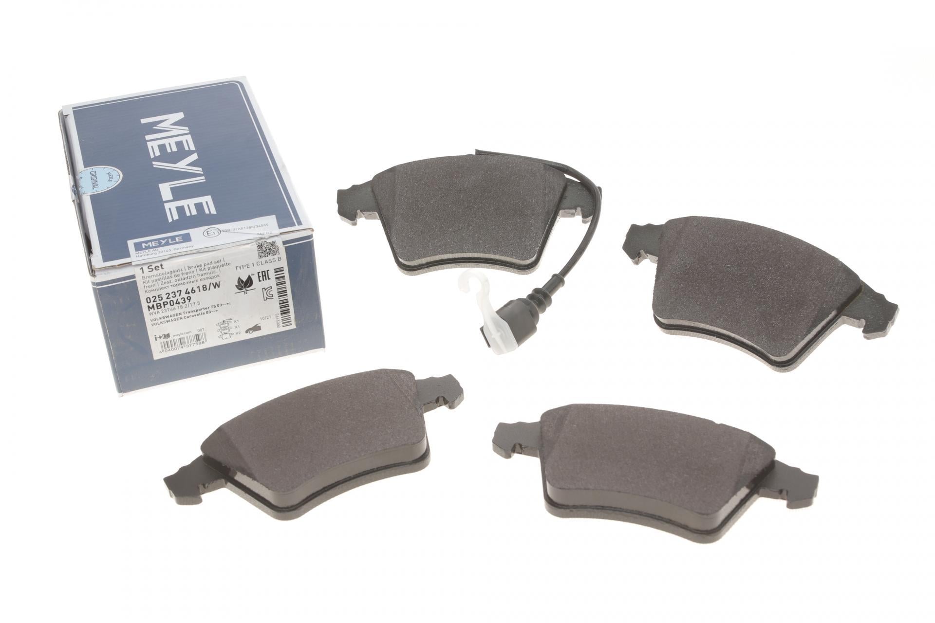 Колодки тормозные передние Meyle 025 237 4618/W VW T5 03-18 мм/17.6 мм