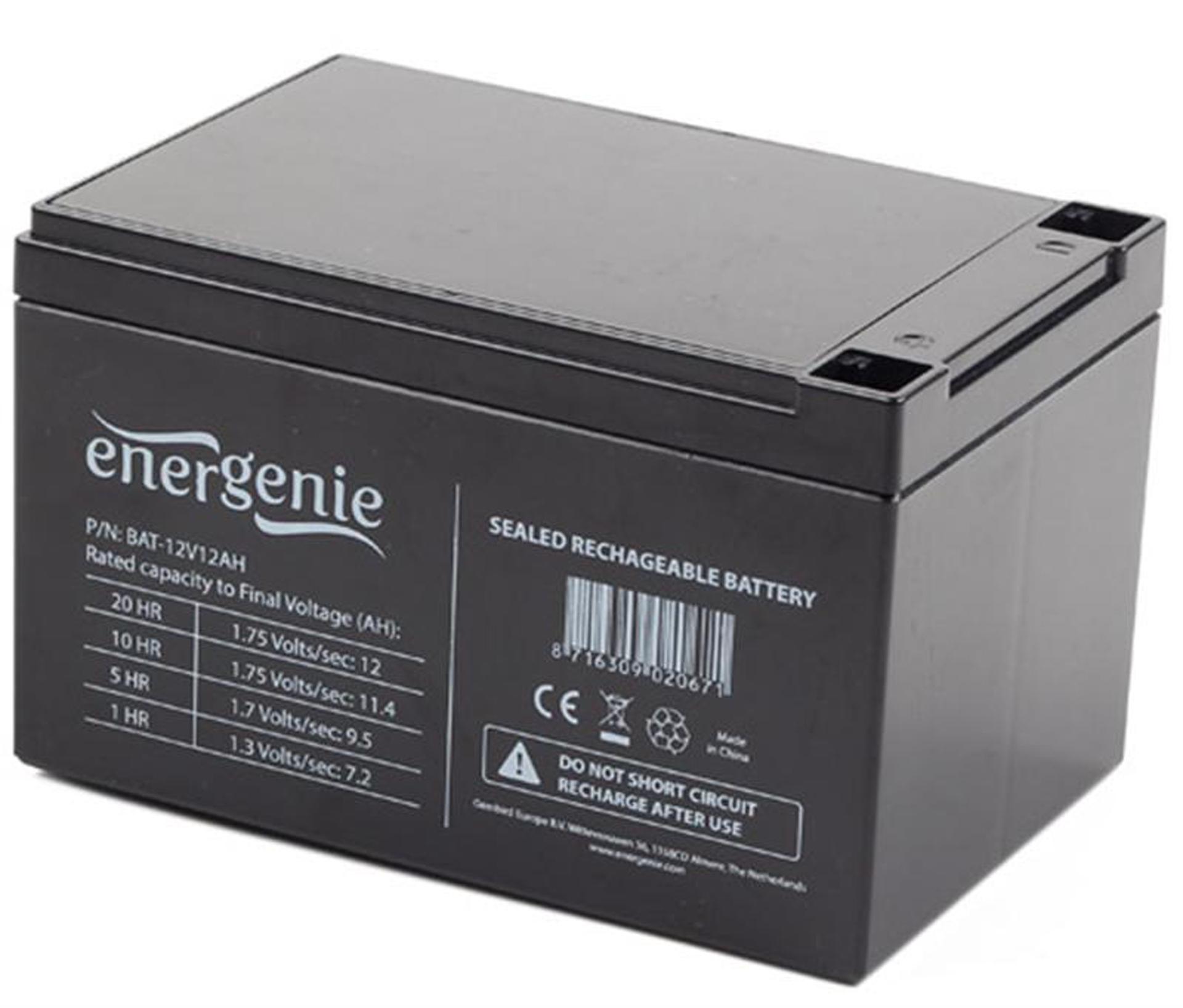 Акумулятор EnerGenie AGM 12V 12Ah (BAT-12V12AH)